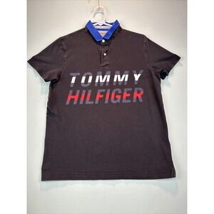 Tommy Hilfiger sport shirt men's medium slim fit short sleeve polo graphic logo